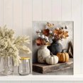 thumbnail image 2 of Rustic Autumn Pumpkin Canvas Print, Black White Harvest Art, Thanksgiving Seasonal Farmhouse Wall Decor, 2 of 8