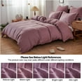 thumbnail image 5 of Simple&Opulence 100% Linen Duvet Cover Set with Washed-French Flax-3 Pieces Solid Color Basic Style Bedding Set-Breathable Soft Comforter Cover with 2 Pillowshams(King,Purple), 5 of 6