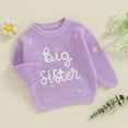 thumbnail image 2 of Big Sister Little Sister Matching Outfits Toddler Baby Girl Chunky Knit Sweater Winter Warm Sweatshirt Knitted Pullover Top Clothes, 2 of 8