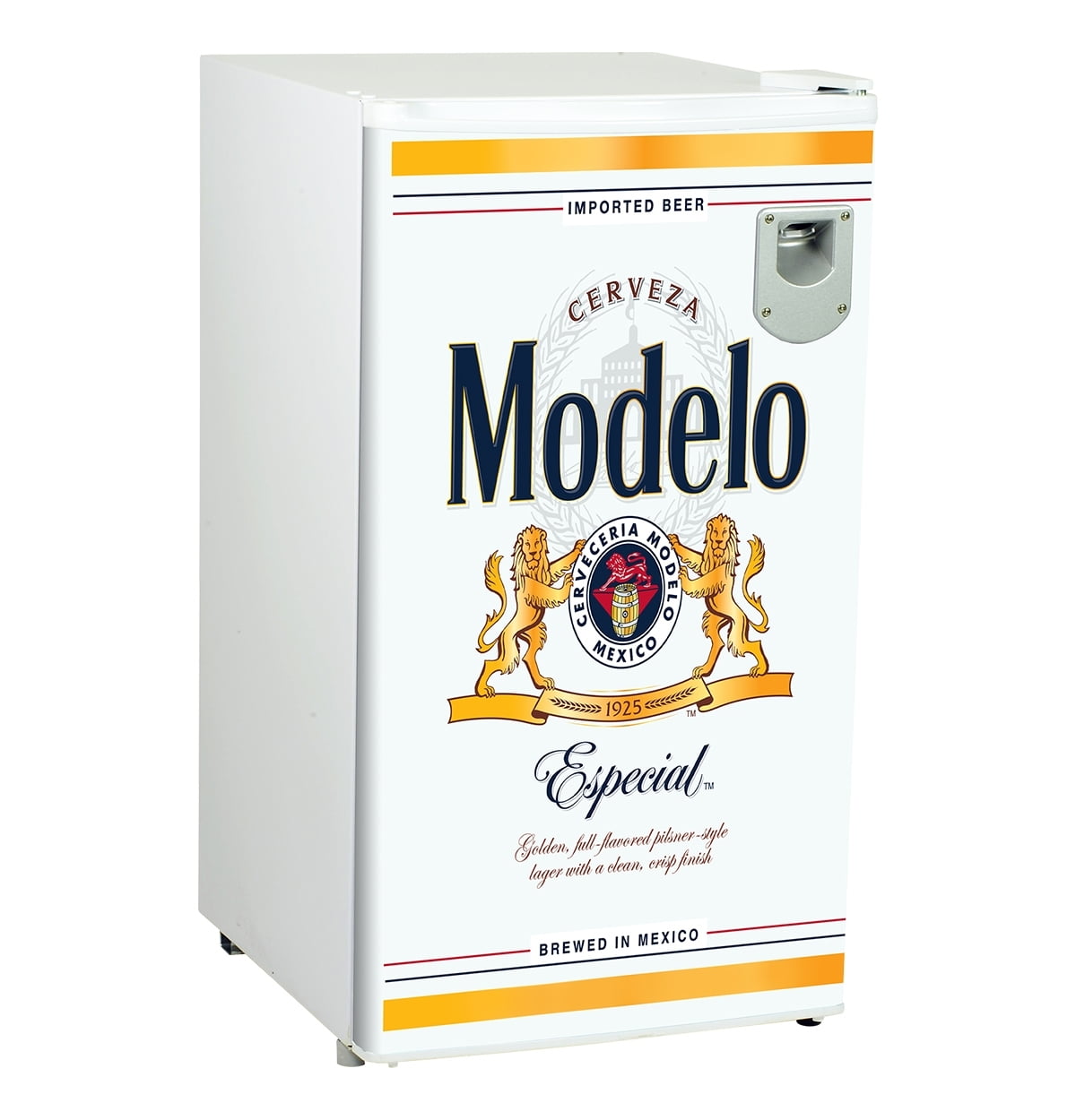 Modelo Compact Fridge with Bottle Opener, 90 L/ 95 Quart  Cubic Foot for  Snacks, Beverages, Juice, Beer, Den, Dorm, Office, Games Room, or RV -  