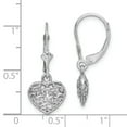 thumbnail image 3 of FJC Finejewelers 14k White Gold 3d Mini Bright Cut Puffed Heartleverback Earrings, 3 of 3