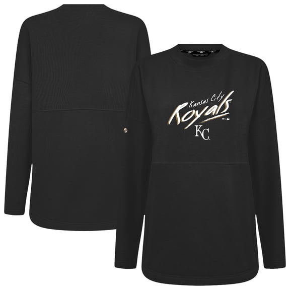 Women's Levelwear Black Kansas City Royals Oversized Beaudry Sizzle Top
