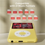 Innioasis 64GB Mp3 Player with Bluetooth, 2.4 Portable Mini HiFi Digital Music Player with FM Radio Audiobook Mp3 2026 Nice Gift(Light yellow)