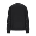 thumbnail image 6 of Vivianyn HD Women's Pearl Embellished Crew Neck Black Sweater, Casual Long Sleeve Pullover,Black,Size S-XL, 6 of 6