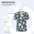 thumbnail image 3 of Hirioo Blue Flower for Men's Baseball T-shirt Shirts Short Sleeve Casual Summer Button Stretch T Shirts,Size S-4XL-Medium, 3 of 7