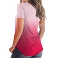 thumbnail image 4 of DailyTrove Women's Ombre V-Neck Short Sleeve T-Shirt - Gradient Casual Top, Soft for Daily Wear & Layering, 4 of 6