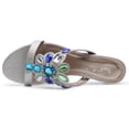 thumbnail image 6 of Ferwind Women's Gemstone Metallic Wedge Slide Sandals Female Adult Silver  8, 6 of 8