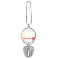 thumbnail image 1 of en sakura geometry flowers pattern Silver Wing Car Pendant Decoration, 1 of 4