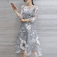 thumbnail image 3 of Babysbule Dresses For Women Summer Ladies Organza Floral Print Wedding Party Ball Prom Gown Cocktail Dress s, 3 of 8