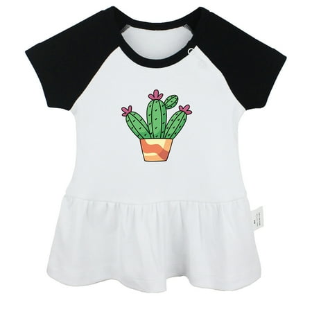 

Nature Cactus Pattern Dresses For Baby Newborn Babies Skirts Infant Princess Dress 0-24M Kids Graphic Clothes (Black Raglan Dresses 6-12 Months)
