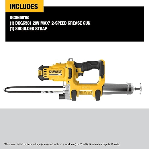 DEWALT 20V MAX Cordless 2-Speed Grease Gun – Tool Only (DCGG581B)