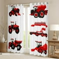 thumbnail image 2 of Cute Red Truck 30%-50% Blackout Curtains,Cartoon Excavator Vans Curtains,Vehicle Theme Thermal Curtains & Drapes,Kawaii Lorry Print Window Curtains,2 Panels,2 Panels,(42Wx63L), 2 of 6