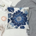thumbnail image 2 of Chilfamy Spring Dahlia Pillow Covers, White Gray Navy Blue Pillowcase Modern Gometric Floral Decorations Outdoor Throw Pillows Summer Farmhouse Flower Cushion Case for Sofa Couch, 2 of 5