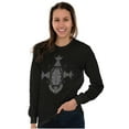 thumbnail image 4 of Scarab Ankh Ancient Egyptian Symbols Plus Size Long Sleeve Graphic Tee Shirt Brisco Brands 2X, 4 of 5