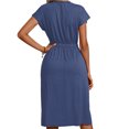 thumbnail image 2 of CALIPESSA Summer Midi Dress for Women Cap Sleeve A Line Tshirt Dressy Work Teacher Dresses Blue L, 2 of 5