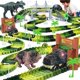 thumbnail image 2 of Juguetes de dinosaurios, crea una carrera mundial de dinosaurios, juego de pista flexible y 2 piezas de auto de dinosaurio genial para niños de 3, 4, 5, 6 años y más, el mejor regalo, 2 of 3