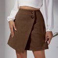 thumbnail image 1 of Falda corta cruzada, falda corta de mujer, falda corta de moda para mujer, falda de gamuza sintética, integración sin costuras, 1 of 9