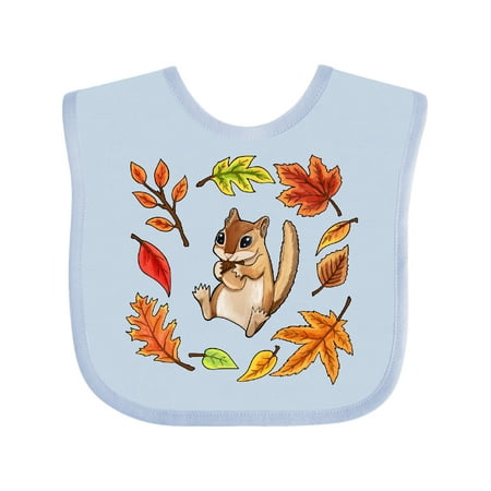 

Inktastic Autumn Chipmunk and Leaves Gift Baby Boy or Baby Girl Bib