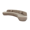 thumbnail image 2 of Benjara Zema 2 PC Sofa-Curved Modular Design-Camel Brown Fabric-2 Ball Pillows, 2 of 6