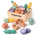 thumbnail image 1 of Juego de juguetes de madera para cortar verduras Kienvy para niños mayores de 3 años, 1 of 7