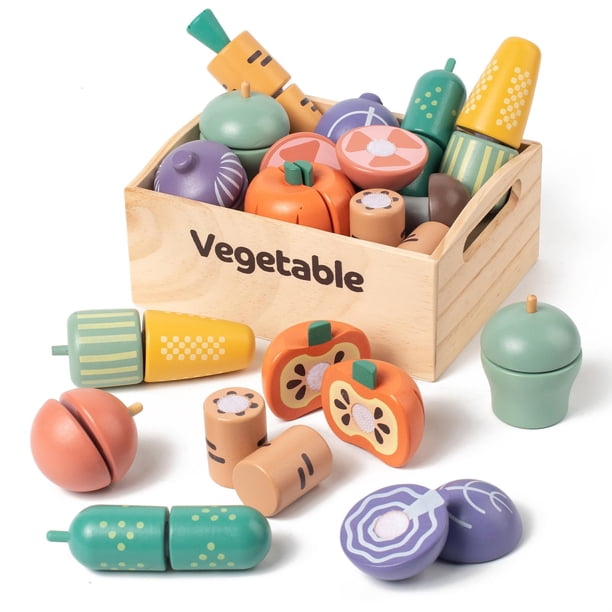 Juego de juguetes de madera para cortar verduras Kienvy para niños mayores de 3 años