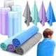 thumbnail image 3 of Toalla de gamuza para nadar, toalla de baño, toalla de gamuza, toalla de natación, toalla deportiva, toalla de nadador para buceo, natación, triatlones y otros deportes acuáticos (azul, verde, gris os, 3 of 4