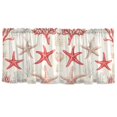 thumbnail image 7 of Yayeee Kitchen Curtains Tier Set of 2 Light Filtering 57"x24" Over Sink Window Panels, Brown Starfish, 7 of 7