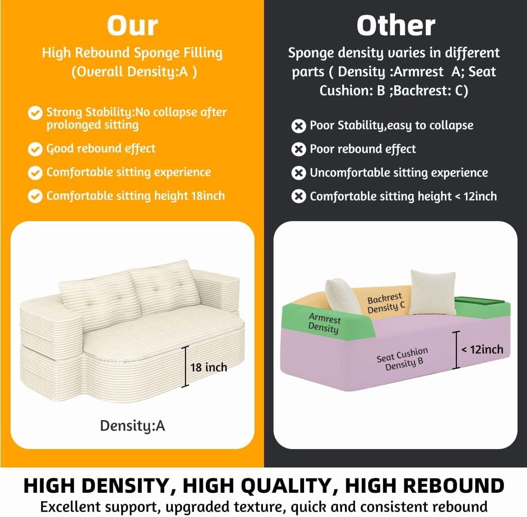 78.7'' Folding Sofa Bed Queen Sleeper Sofa, 2-in-1 Convertible Corduroy Boneless Couch with Blanket, Modern Futon Loveseat Couches for Living Room, Guest Bed, No Assembly Couch, Beige