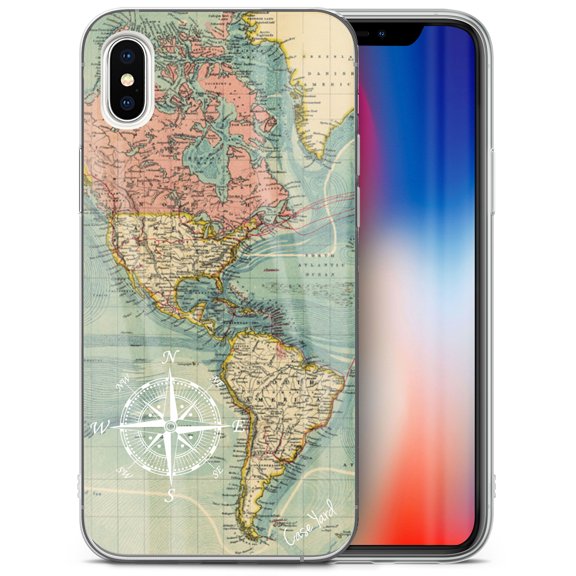 Case Yard iPhone-XS-Max Case Clear Soft & Flexible TPU Ultra Low Profile Slim Fit Thin Shockproof Transparent Bumper Protective Cover Drop Protective Cell Phone Cases (Atlantic Compass)
