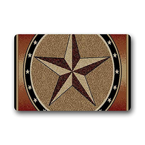 WinHome Western Texas Star Doormat Floor Mats Rugs Outdoors/Indoor