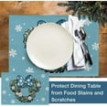 thumbnail image 4 of Winter Mouse Wreath Placemats Set of 4, Blue Snowflake Poinsettia Cotton Polka Dots Bow Dining Table Place Mats, Christmas Holiday Seasonal Kitchen Decor Home Decoration 12 x 18 Inch, 4 of 5