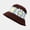 Brown, variant on Women Knit Bucket Hat Color Block Floral Foldable Wide Brim Fashion Cap
