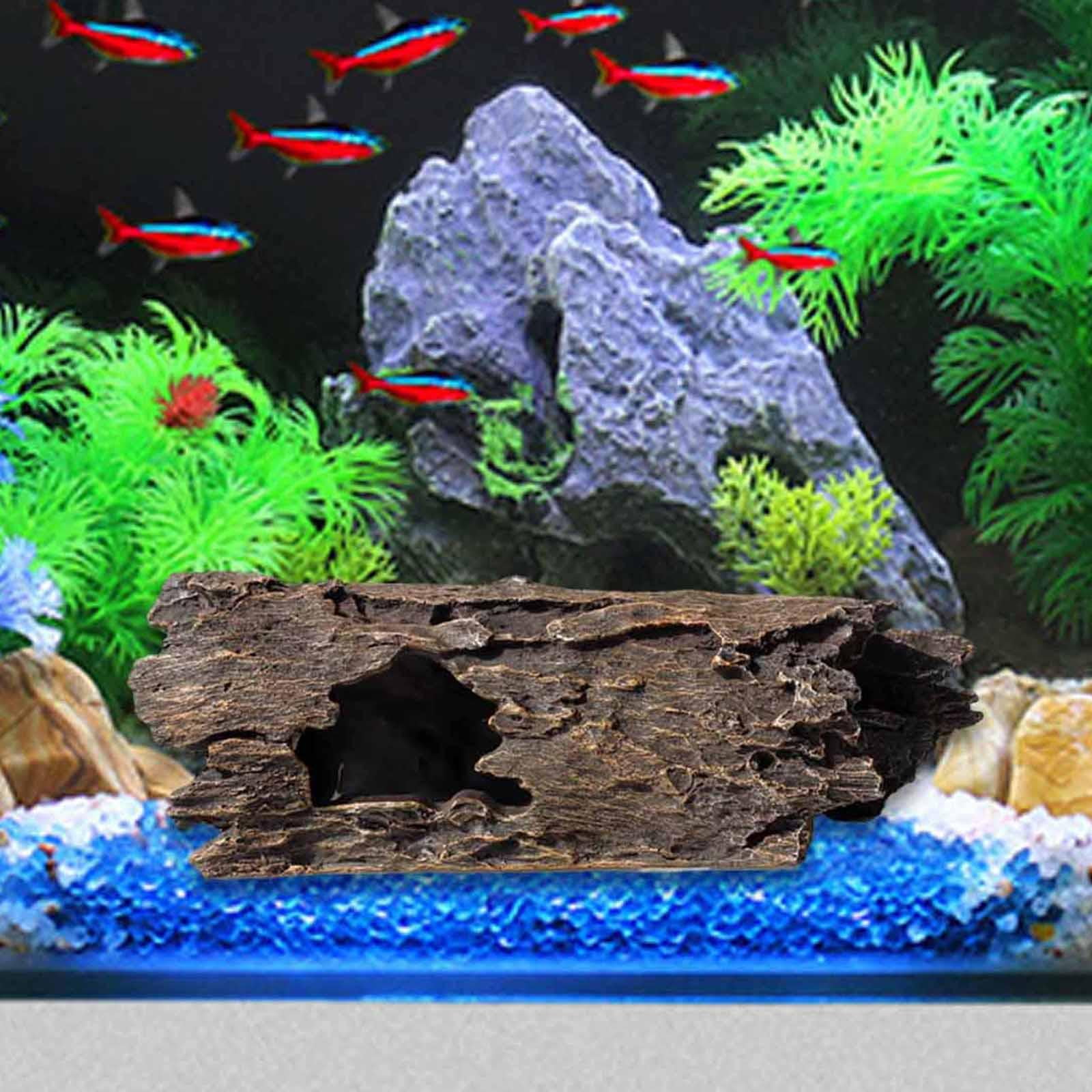 perfeclan Aquarium Ornament Tree Hole Resin Aquarium Hideaway Crafts Tree Stump Branch Tree Trunk Decor for Freshwater Saltwater Gifts