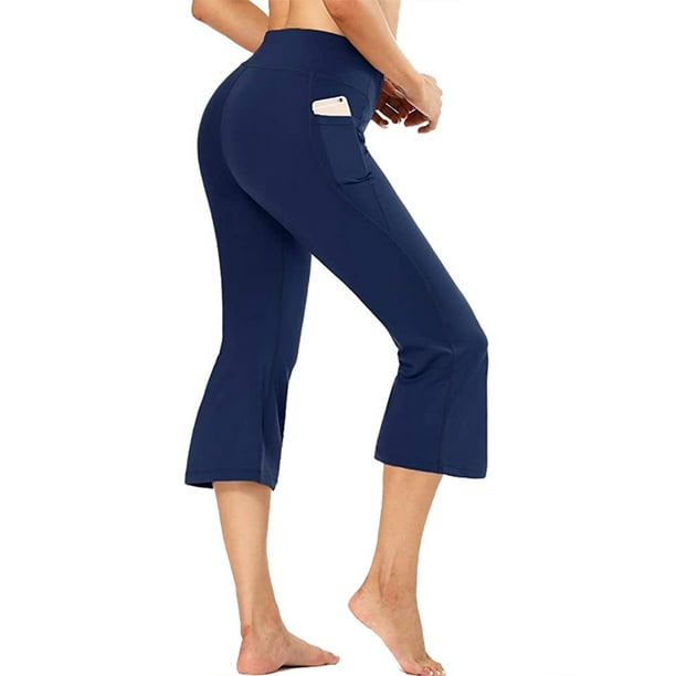 Niuer Women Bootcut Yoga Activewear Capris Workout Flare Pant Bell