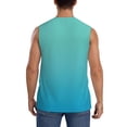 thumbnail image 4 of Fotbe Teal Turquoise Men's Camiseta sin Mangas Estampada para Hombres, Playera Casual para Gimnasio, Entrenamiento, Playa-Small, 4 of 7