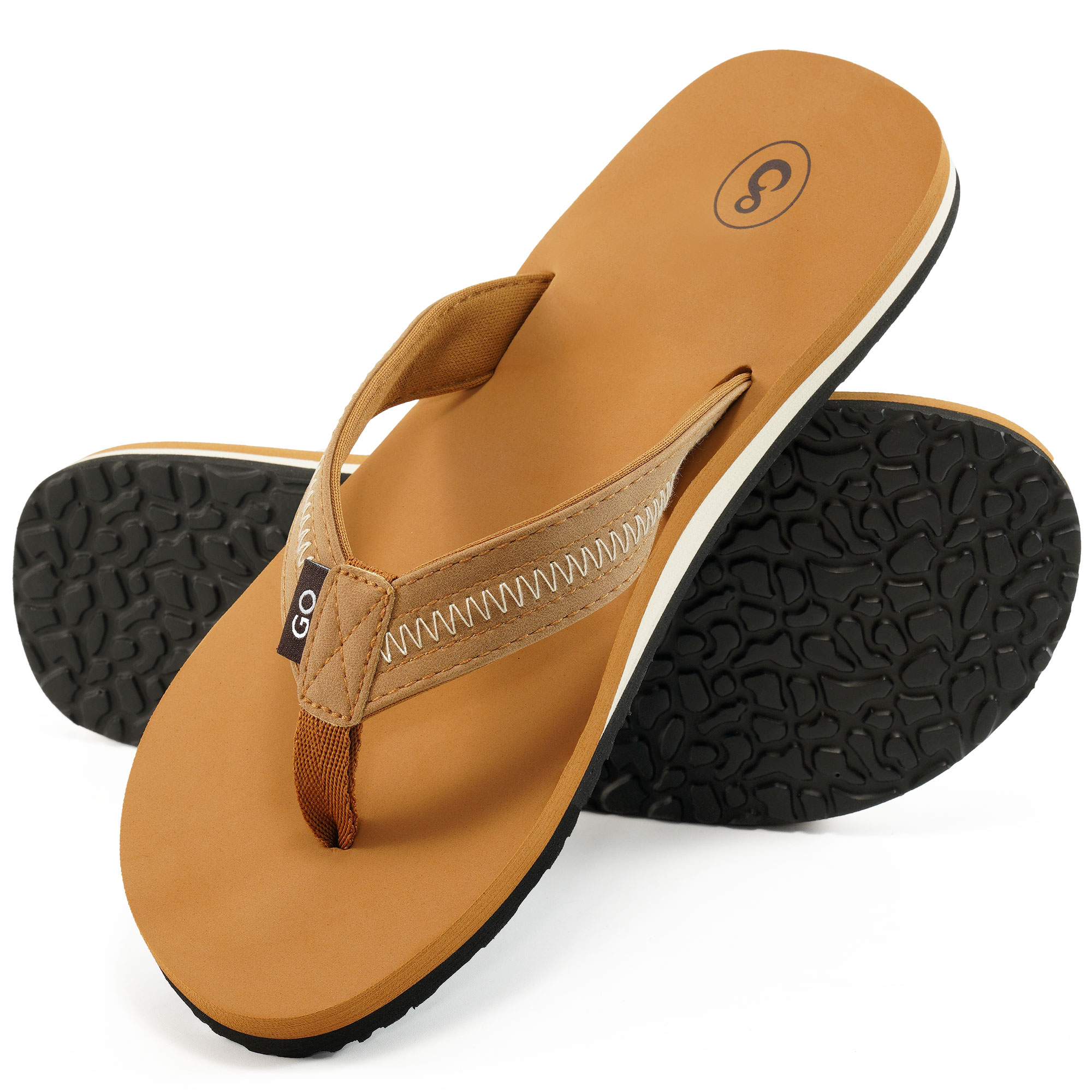 Ecetana Women's Flip Flops with Yoga Mat Footbed, Brown photo 7