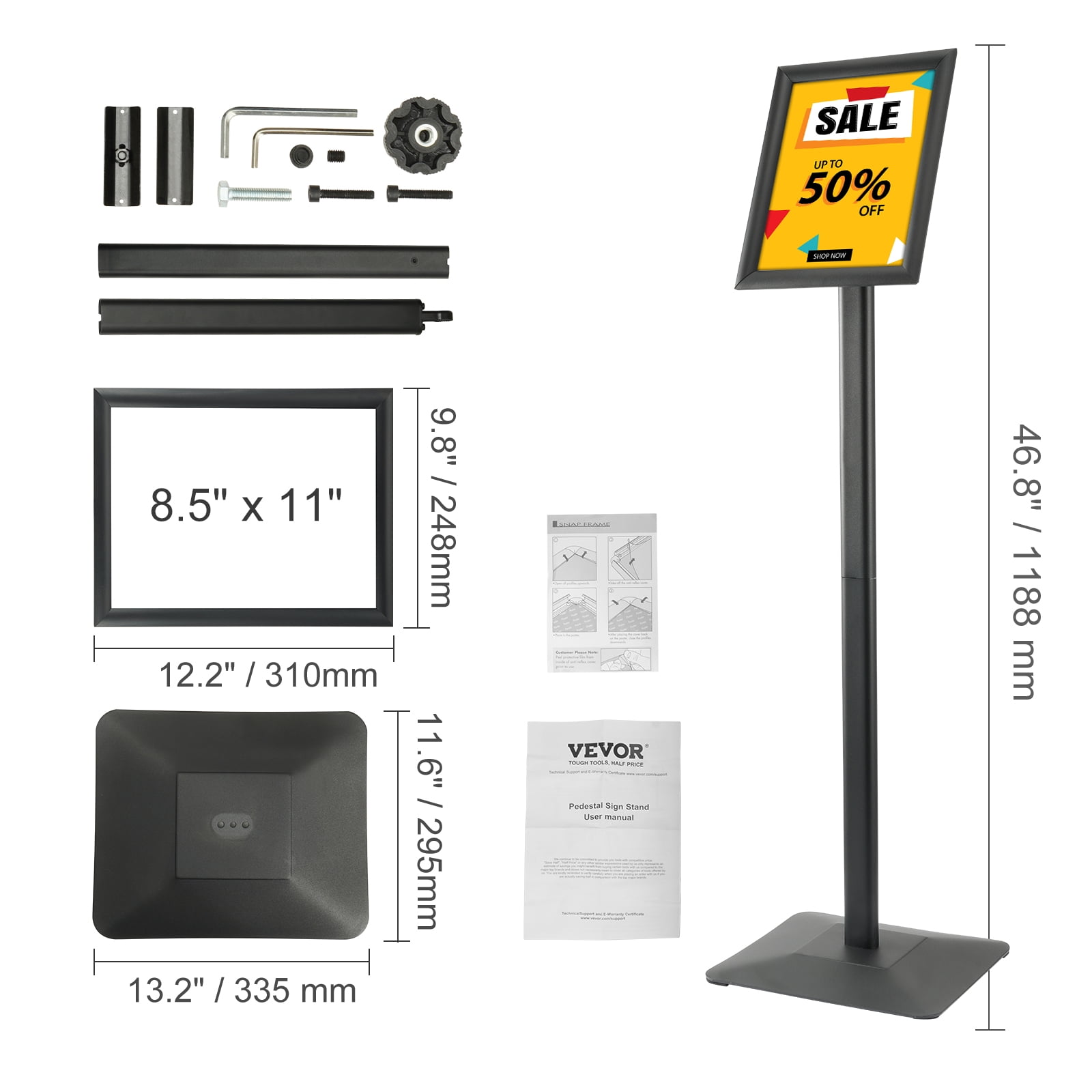 Adjustable Poster Sign Stand 11 "x17" Heavy Duty Floor Standing Sign Holder