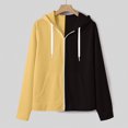 thumbnail image 6 of Momasggi Big and Tall Zip Up Hoodies for Men Trendy Color Block Long Sleeve Drawstring Hooded Sweatshirts Outdoor Workout Sport Hoodie Jackets with Pockets Black 3XL, 6 of 7