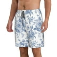 thumbnail image 2 of Wukai Rose Flowers Print Beach Trunks with Compression Liner Swimsuit Quick Dry Beach Sports Shorts with Pocket-3X-Large, 2 of 6