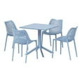 thumbnail image 2 of WestinTrends Playa 5-Piece Resin Square Patio Dining Table Set with Stackable Patio Dining Chairs, French Blue, 2 of 13