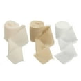 thumbnail image 1 of 3 Rolls Handmade Polyester Chiffon Fringe Ribbon White+Beige, 1 of 8