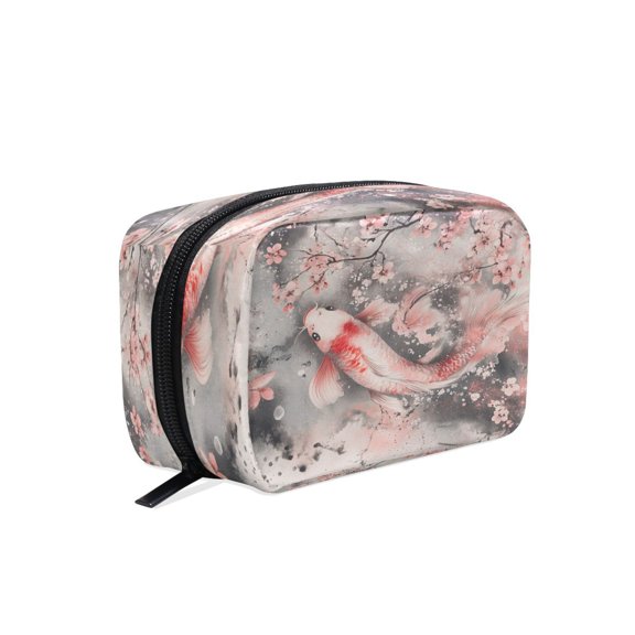 BZSMCE Makeup and Cosmetic Bag Women Simple Goldfish Painting Pattern Square Cosmetic Bag