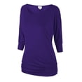 thumbnail image 4 of Blusa para Mujer Manga 3/4 con Drapeado y Fruncido Lateral Grande, 4 of 5