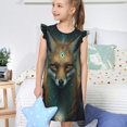 thumbnail image 4 of Balery Vintage Pattern Fox Camisón de princesa para niñas, pijama de algodón con mangas abullonadas, suave y bonito.-Medium, 4 of 6
