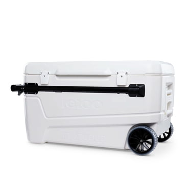 38QT Wheeled Cooler With Pull Handle & Cup Holders - Heavy-Duty Insulated Cooler For Camping, Tailgating & Beach Trips