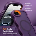 thumbnail image 4 of Magnetic for iPhone 16e Case, Compatible with MagSafe, Transparent Wave Frame Design Case Soft Edge Cover Cute Clear Matte Shockproof Protective Phone Case, Purple, 4 of 6
