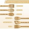 thumbnail image 2 of 6Pcs Friendship Bamboo Cooking Utensils Wooden Engraved Cooking Spoons Set for Kitchen House Warming Gift Carving Kitchen Bamboo Spatula Set Wood Cooking Spoon, 2 of 6