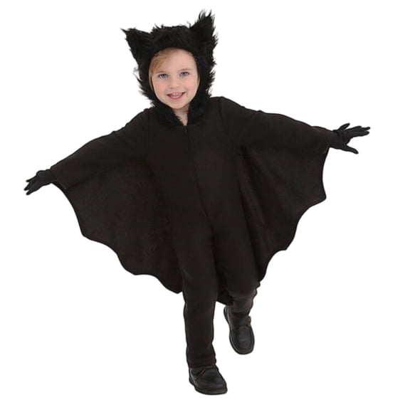 KAUOD Kids Bat Wings Onesie Halloween Outfit Fuzzy Ears Hood Jumpsuit Birthday Party Holiday Outfits Teen Halloween Onesie Clothes