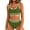 Green, variant on BUIgtTklOP Women's High Waisted Bikini Sets Sporty Two Piece Swimsuits Color Block Cheeky High Cut Bathing Suits