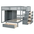 thumbnail image 6 of Pinovk Full Over Twin Bunk Bed with Wardrobe, Drawers, Gray, 6 of 21